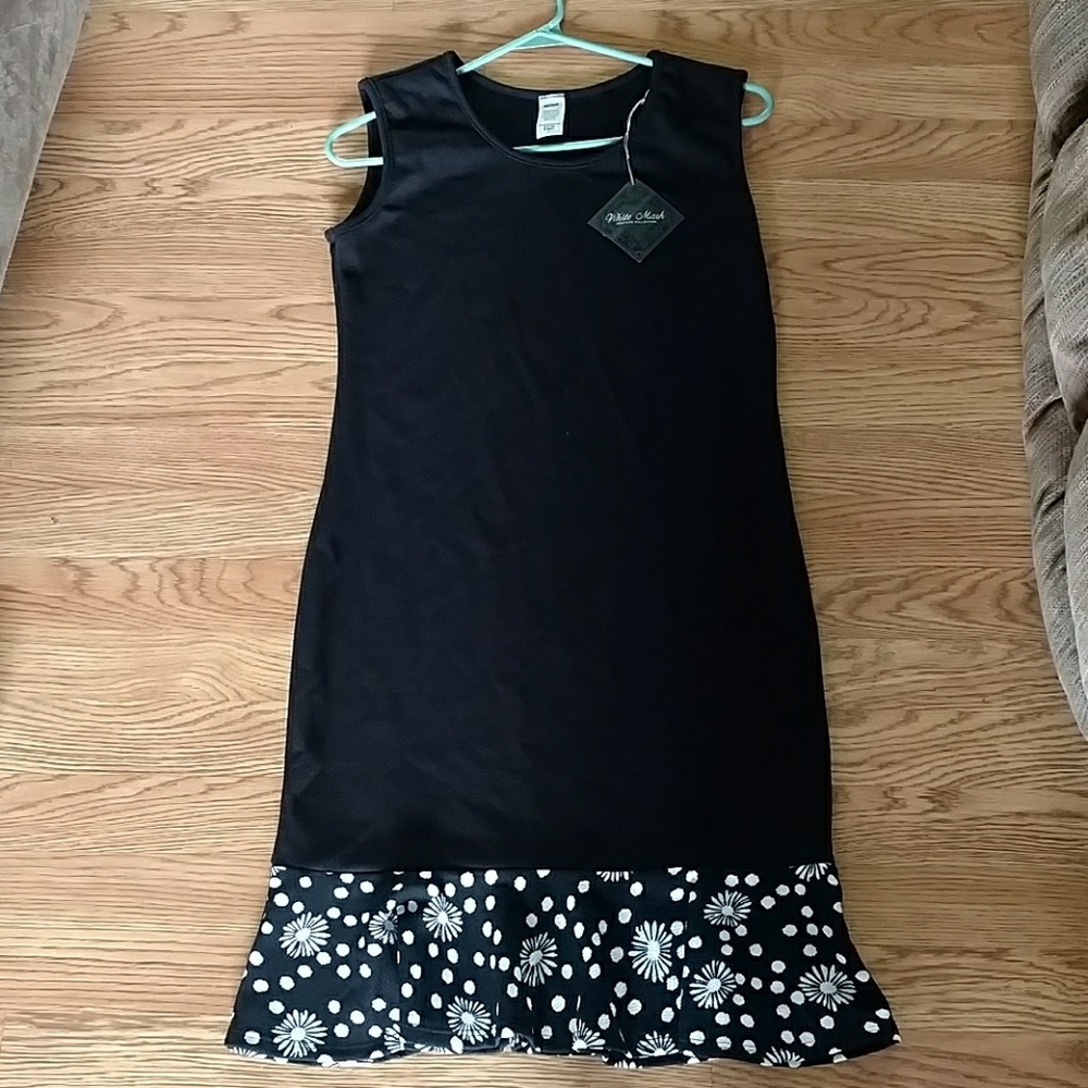 White Mark black dress with bottom accent.